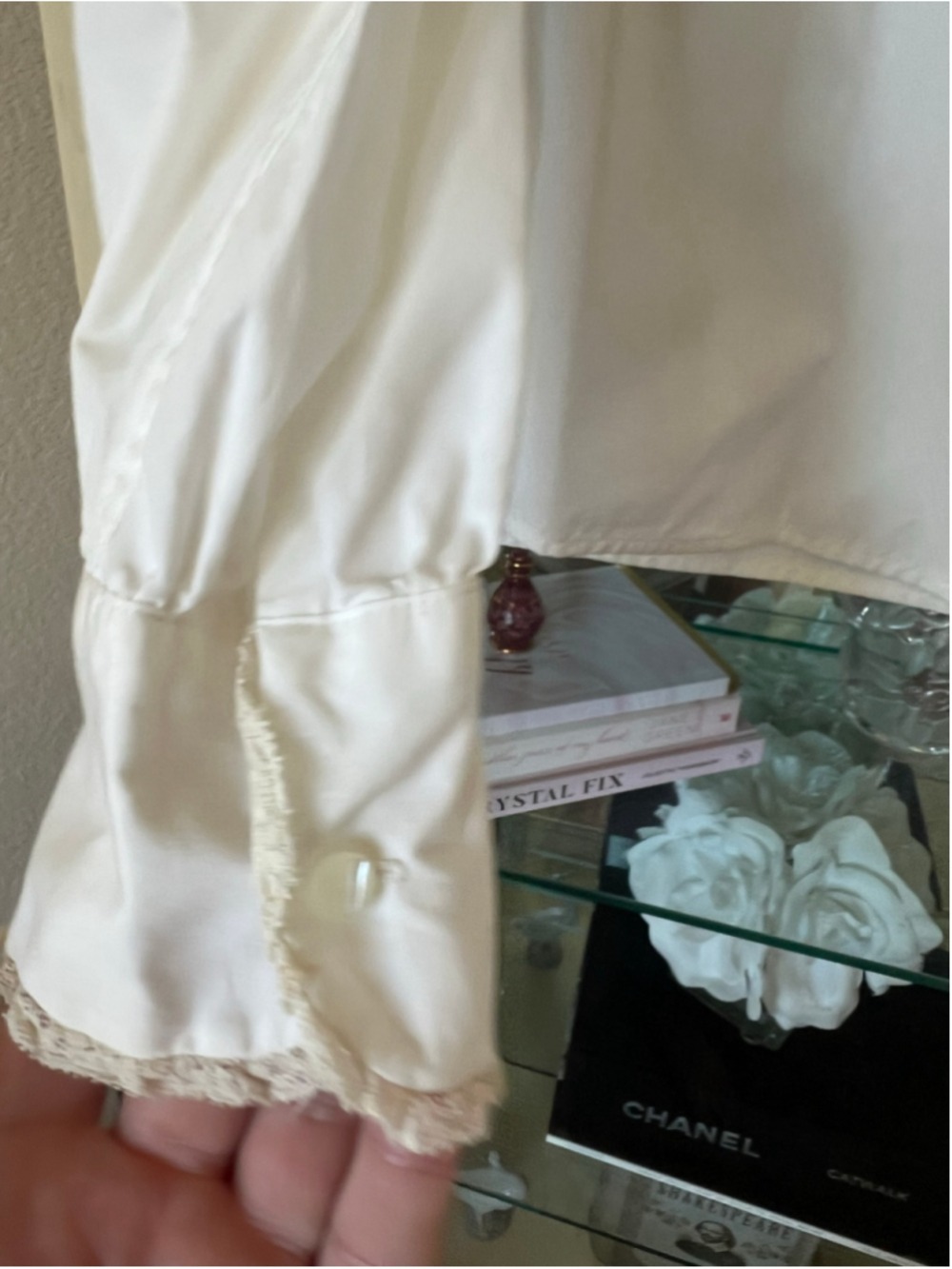 Ralph Lauren White Lace-Trim Blouse, Size 8 Vintage Doen Inspired - Picture 5 of 6